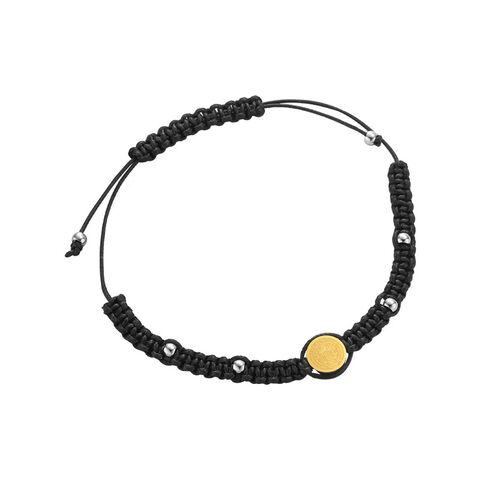 Individuelles Logo Schönes Großhandel Heiß Verkaufendes Schwarzes Seilarmband Handgefertigtes Geflochtenes Verstellbares Armband