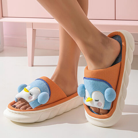 Zapatillas de lino al por mayor para interiores, antideslizantes, verano, antiolor, para hombres y mujeres, sandalias de suela gruesa