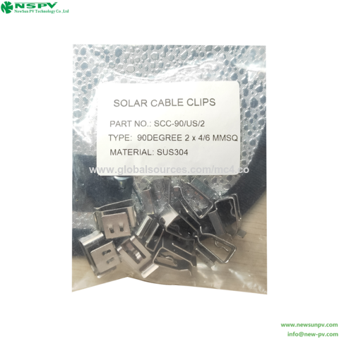 Clips para Cable Solar, Montaje de Paneles, Abrazadera de Cable de Acero Inoxidable Ss301 para sistema solar exterior