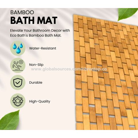 Tapete de banho antiderrapante de bambu barato, à prova d'água, tapete de banheiro resistente para chuveiro de luxo, venda por atacado