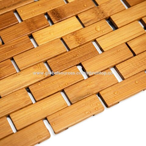 Tapete de banho antiderrapante de bambu barato, à prova d'água, tapete de banheiro resistente para chuveiro de luxo, venda por atacado