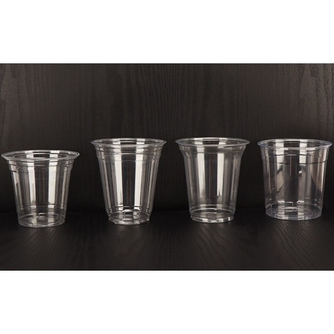 Einweg-PET-Becher mit Werbedrucklogo oder -design, kundenspezifische transparente Plastikbecher für Smoothies, Kaffee und Milch