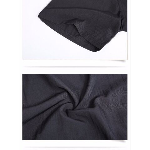 Vintage chino de cuello alto Tang traje Han tradicional ropa con botón de mano hombres camisa casual