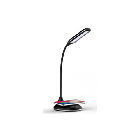 Lámpara de Mesa LED Moderna con Cargador Inalámbrico - Soporte para Lámpara de Escritorio con Carga Inalámbrica