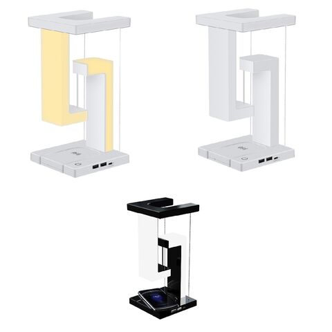 Lámpara de Mesa LED Moderna con Cargador Inalámbrico - Soporte para Lámpara de Escritorio con Carga Inalámbrica