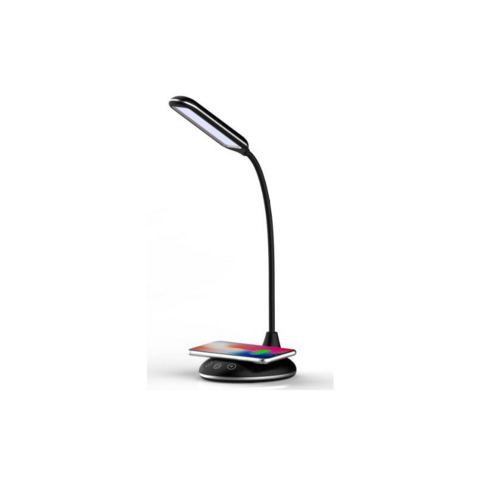 Lámpara de Mesa LED Moderna con Cargador Inalámbrico - Soporte para Lámpara de Escritorio con Carga Inalámbrica