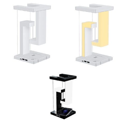 Lámpara de Mesa LED Moderna con Cargador Inalámbrico - Soporte para Lámpara de Escritorio con Carga Inalámbrica