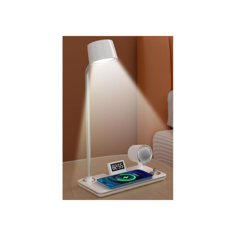 Lámpara de Mesa LED Moderna con Cargador Inalámbrico - Soporte para Lámpara de Escritorio con Carga Inalámbrica