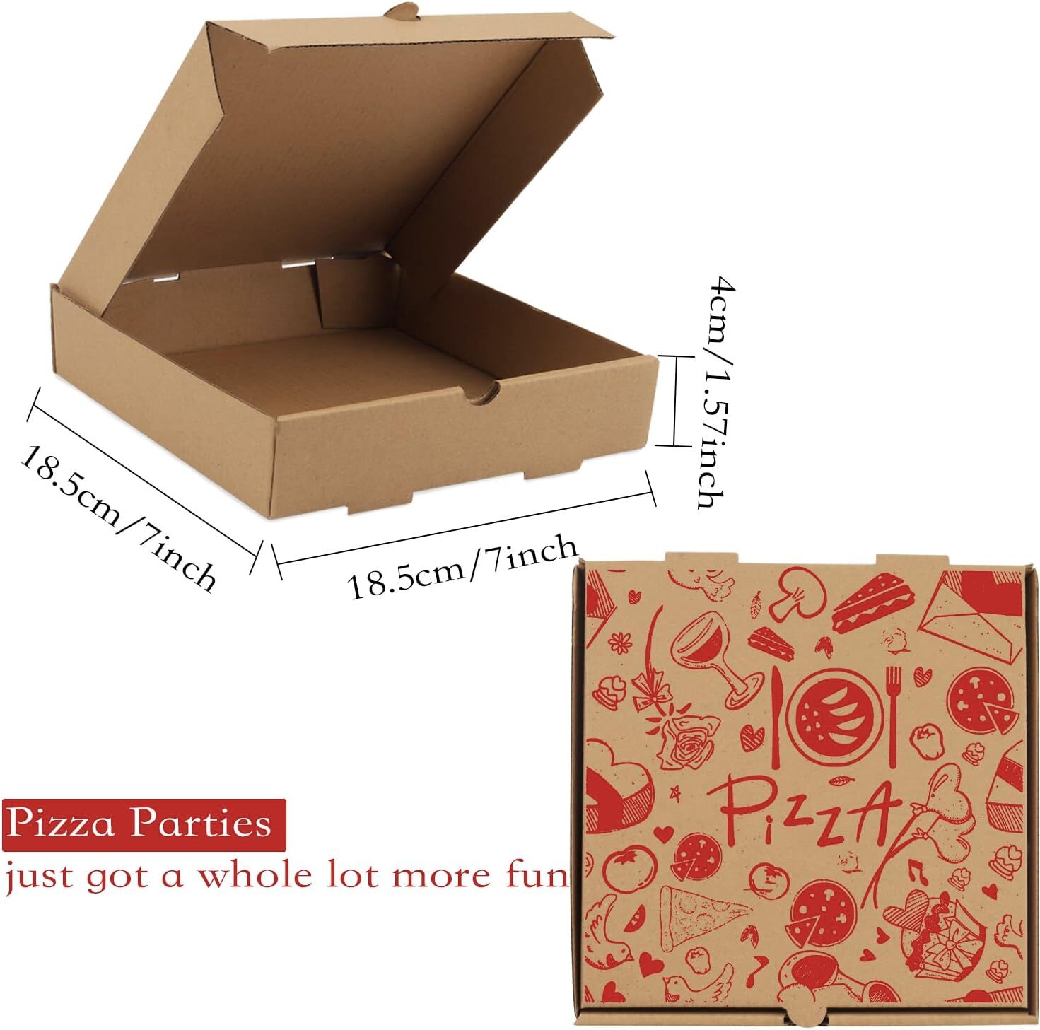 Custom Logo Printed Brown Kraft Paper Pizza Box Food Packaging - Buy ...