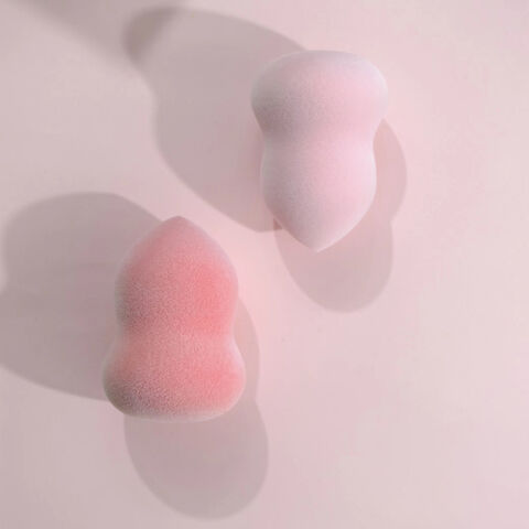 Alta calidad Fundación Facial flocado super suave látex libre belleza colorido maquillaje esponja huevo fábrica personalizada