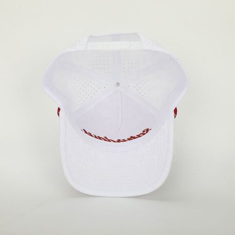 Gorra de béisbol neutra de poliéster con logotipo bordado de alta calidad, gorra deportiva impermeable de 5 paneles con corte láser.