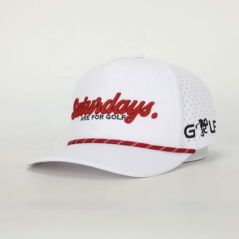 Gorra de béisbol neutra de poliéster con logotipo bordado de alta calidad, gorra deportiva impermeable de 5 paneles con corte láser.