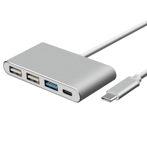 Hub USB 3.0 4 en 1 Directo de Fábrica Tipo C, Mini Hub USB 4 en 1 Tipo C con Cable para Macbook Pro, Estación de Acoplamiento