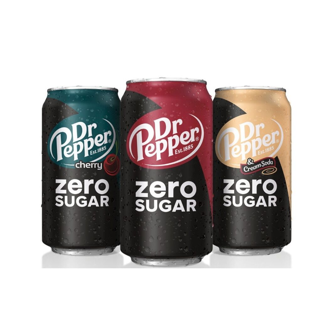 Dr Pepper- 330ml Can & Dr Pepper- Zero Soft Drink, Original Dr. Pepper ...