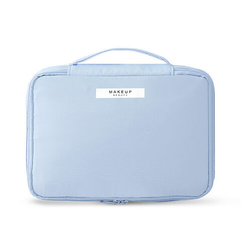 Neceser Grande de Poliéster con Cremallera para Maquillaje, Bolsa de Aseo de Viaje para Mujeres y Niñas, Estuche de Maquillaje