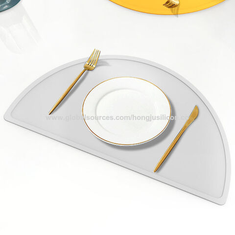 Impermeable aislamiento térmico silicona cocina semicírculo antideslizante mesa esteras para restaurantes individuales dine manteles posavasos