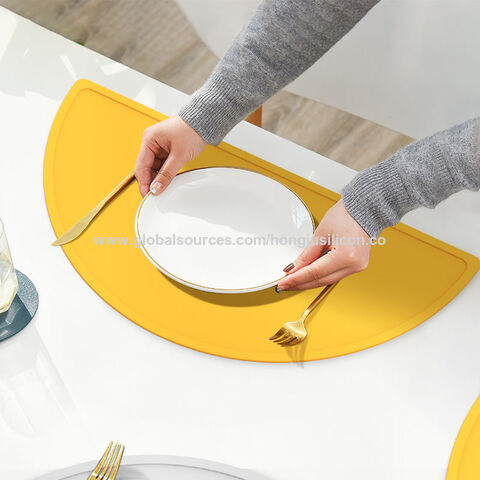 Impermeable aislamiento térmico silicona cocina semicírculo antideslizante mesa esteras para restaurantes individuales dine manteles posavasos