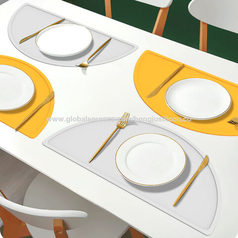 Impermeable aislamiento térmico silicona cocina semicírculo antideslizante mesa esteras para restaurantes individuales dine manteles posavasos