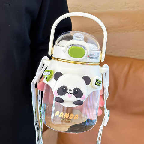 Lindo Vaso de Plástico de Gran Capacidad para Viajes, 820 ml - Popular Botella de Agua de Plástico con Dibujos Animados, Preciosa Panada, para Niños