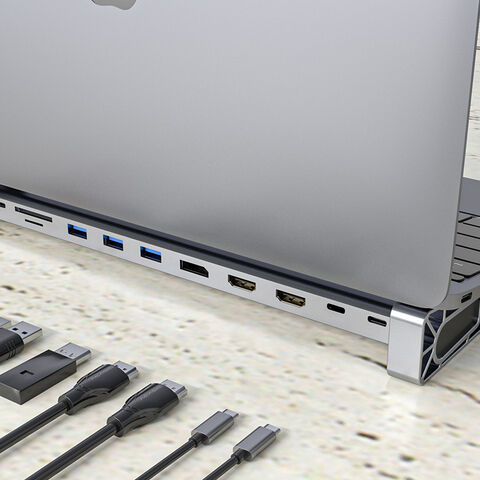 Estação de Acoplamento Universal 12 em 1 USB-C para Macbook, USB 3.1 Gen1 5Gbps