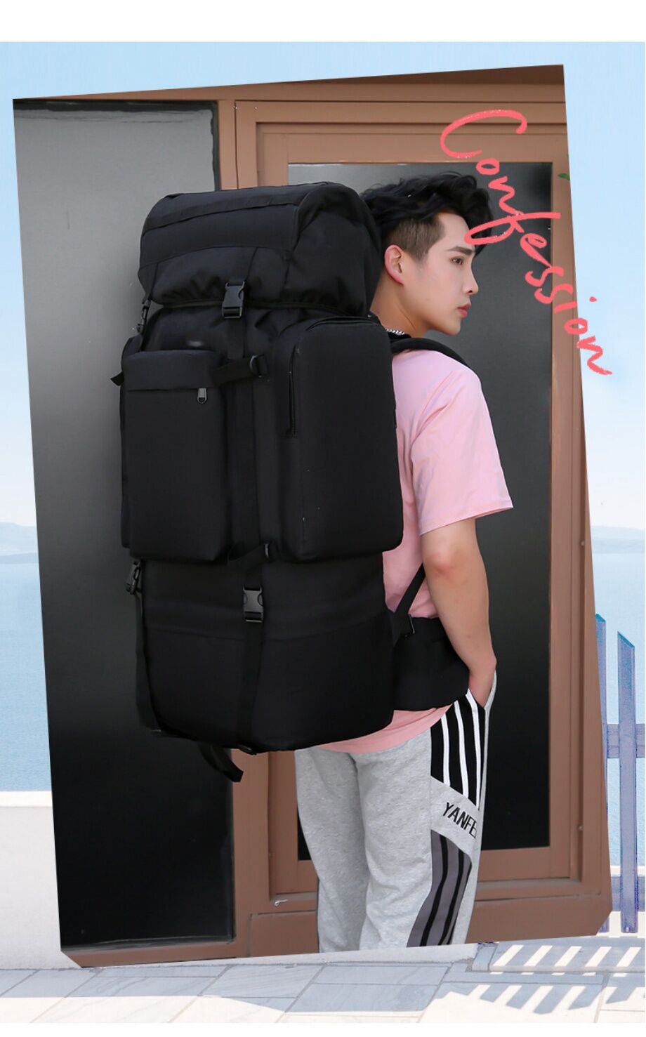 110l Large Capacity Mountaineering Bag U-shaped Support Tactical ...