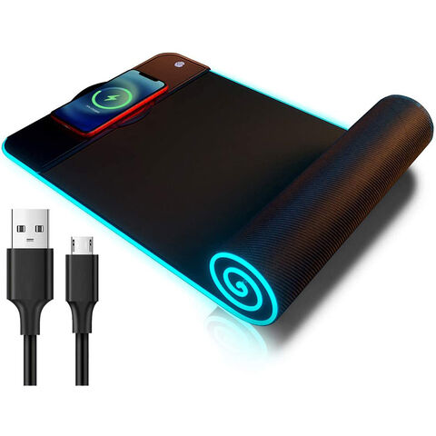 AI-MICH Werbe-Mauspad Multifunktionale kabellose Ladestation Benutzerdefiniertes Logo Kabelloses Laden Großes RGB-LED-Gaming-Mauspad