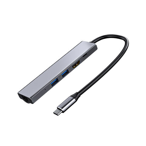 5-in-1 USB 3.0 HUB 5 Gbit/s HDMI Typ C Erweiterungsdock mit Rj45 Gigabit Ethernet Konverter