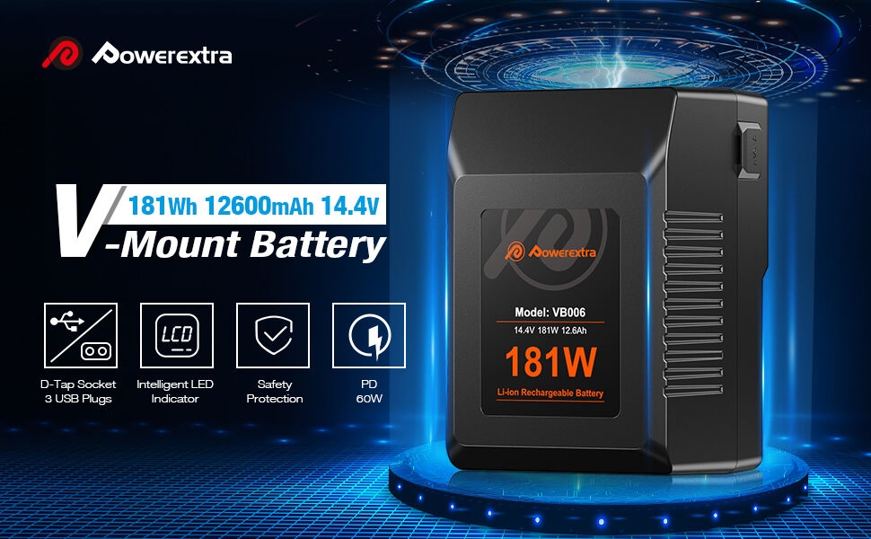 Bateria V Mount Powerextra 181Wh - VB006 25 camera battery