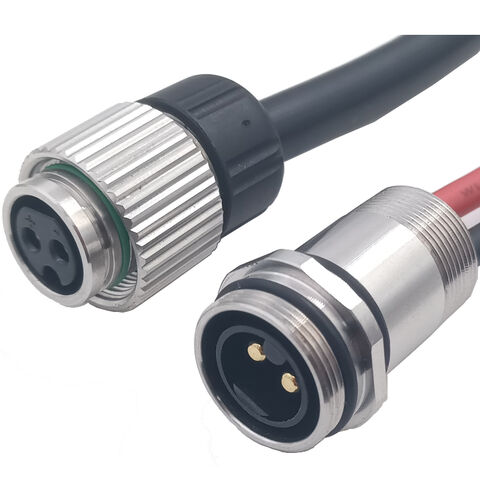 Connecteur M16 Personnalisé 30A 2 Broches 12AWG-14AWG IP68 pour Grands Fonds 50-100M pour Drones Sous-Marins, Lampes Torches et Équipements d'Éclairage