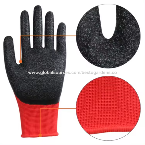 Guantes industriales de trabajo pesado con agarre de látex, guantes de seguridad para construcción, jardinería y equipo de protección al por mayor