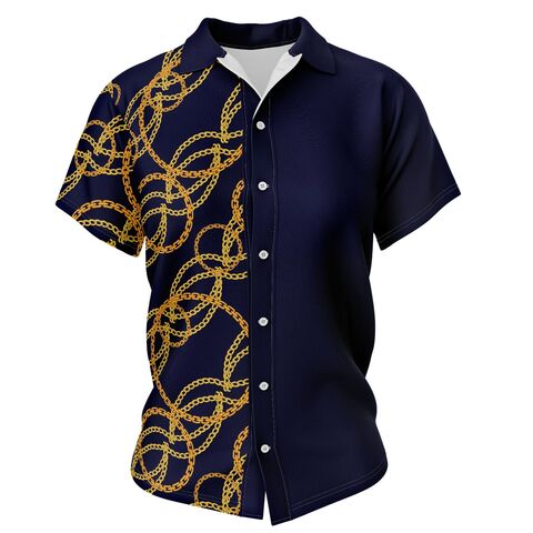 Herrenhemd nach Maß, Hawaiianisches Blumenmuster Buchstaben Druck Strand Herren Designer Hemd Lässiges T-Shirt Herren Sommer Kurzarm Hemd