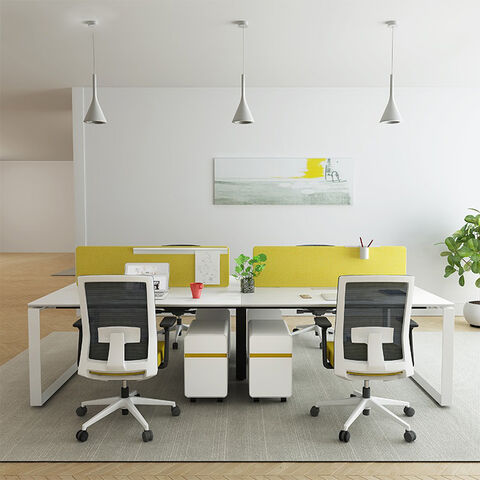 Bürotisch Schreibtisch Büromöbel für 4 Personen Workstation Moderne Stahltische Arbeitsplätze Büro Schreibtische