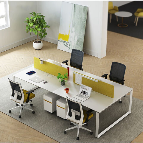 Bürotisch Schreibtisch Büromöbel für 4 Personen Workstation Moderne Stahltische Arbeitsplätze Büro Schreibtische