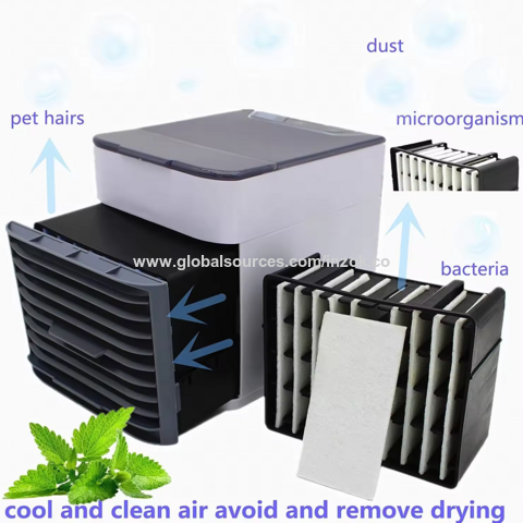 Venta al por mayor aire acondicionado portátil mini refrigerador de aire portátil pequeño aire acondicionado ventilador USB hogar dormitorio Oficina enfriadores de aire