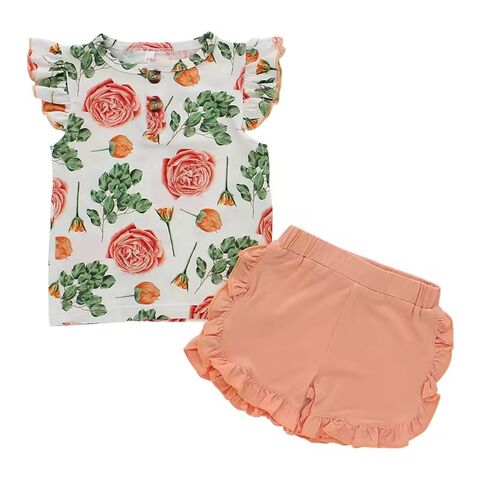 Conjunto de Pijama con Volantes para Bebé Recién Nacida de Bambú, Ropa para Salir de Alta Calidad