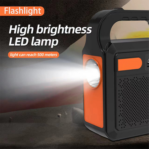 Tragbarer Solar Bluetooth Lautsprecher mit LED Campinglampe 6000mAh Wiederaufladbarer Multifunktionaler Outdoor Bluetooth Lautsprecher
