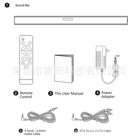Barra de Som Compacta 2.0CH, Barra de Som Pequena RMS 30W com Bluetooth para TV e PC, Alto-falante de Áudio Doméstico