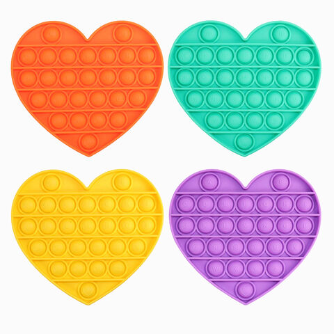 Pop It Fidget Juguete Barato en forma de Corazón de Alivio de la Ansiedad Juguetes Anti Estrés Burbuja Fidget Juguete