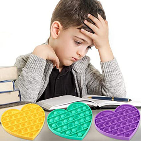 Pop It Fidget Juguete Barato en forma de Corazón de Alivio de la Ansiedad Juguetes Anti Estrés Burbuja Fidget Juguete