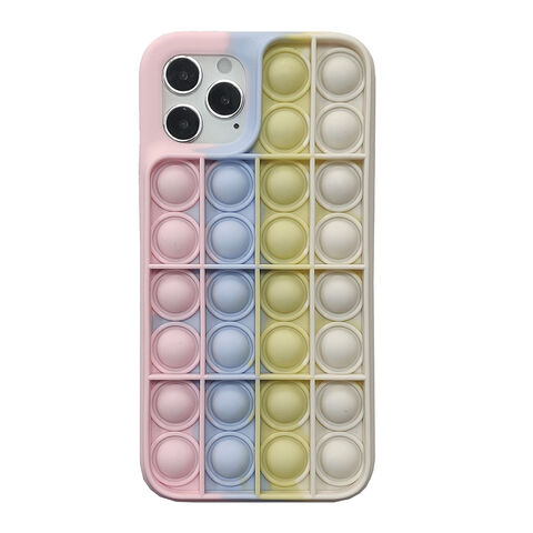 Capa de Celular Pop It, Jogo de Xadrez Mental, Alívio de Estresse, Capas de Silicone Resistentes a Choque para iPhone 12 11promax
