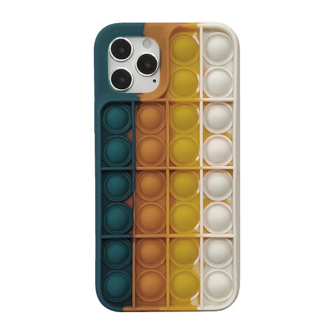 Capa de Celular Pop It, Jogo de Xadrez Mental, Alívio de Estresse, Capas de Silicone Resistentes a Choque para iPhone 12 11promax