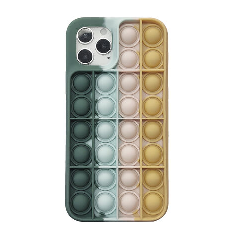 Capa de Celular Pop It, Jogo de Xadrez Mental, Alívio de Estresse, Capas de Silicone Resistentes a Choque para iPhone 12 11promax