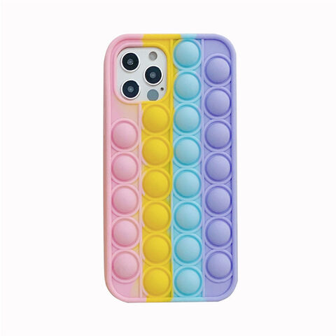 Capa de Celular Pop It, Jogo de Xadrez Mental, Alívio de Estresse, Capas de Silicone Resistentes a Choque para iPhone 12 11promax