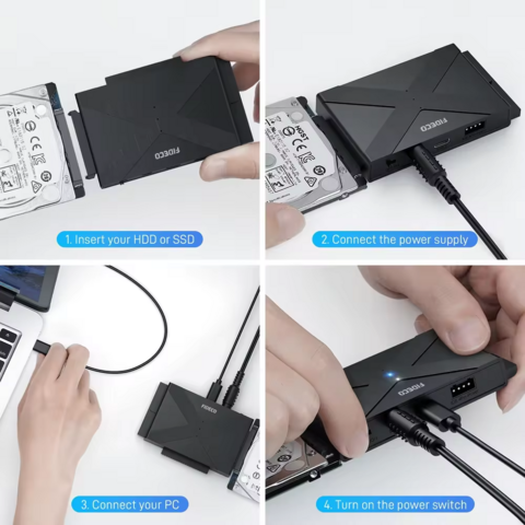 محول FIDECO بتصميم جديد من النوع C SATA IDE إلى USB 3.0 ، محول SATA IDE إلى USB 3.0