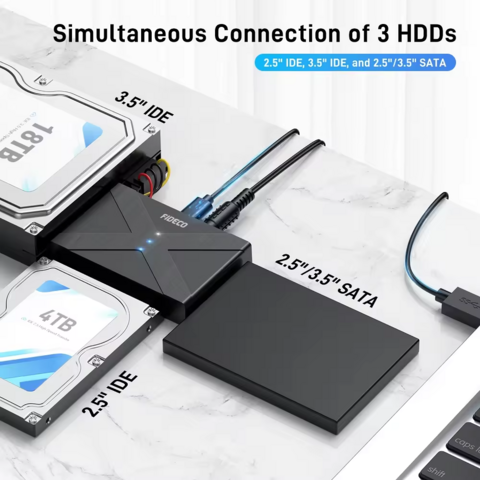 محول FIDECO بتصميم جديد من النوع C SATA IDE إلى USB 3.0 ، محول SATA IDE إلى USB 3.0