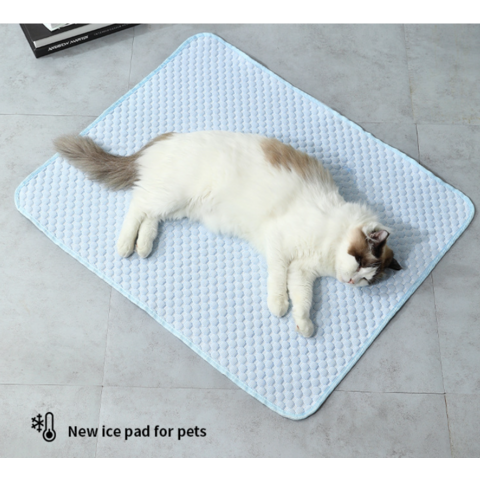 Sommer Kühlmatte für Haustiere, atmungsaktiv und wärmeisolierend, herausnehmbare und waschbare Matte, Schlafmatte für Katzen und Hunde, Rattanmatte