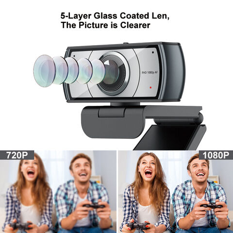 Webcam PC HD 1080P XZcolorful Zoom Youtube 78° avec Mise au Point Automatique pour Ordinateur Portable