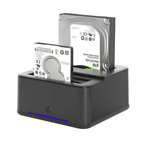 محطة إرساء مزدوجة USB 3.0 إلى SATA لمحركات الأقراص الصلبة الخارجية 2.5/3.5 بوصة مع كابل USB 3.0 ومحول 3A - قاعدة توصيل HDD/SSD