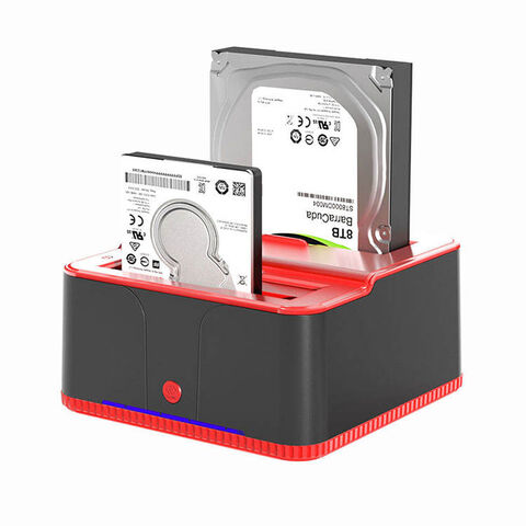 محطة إرساء مزدوجة USB 3.0 إلى SATA لمحركات الأقراص الصلبة الخارجية 2.5/3.5 بوصة مع كابل USB 3.0 ومحول 3A - قاعدة توصيل HDD/SSD