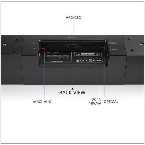 Barra de sonido ultra delgada OEM para TV con control táctil para altavoces de cine en casa, barra de sonido para TV con entradas HDMI/Bluetooth/ópticas